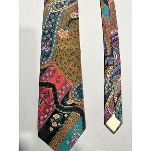 Harrods Knightsbridge Colorful Patchwork Paisley Silk Neck Tie Unique